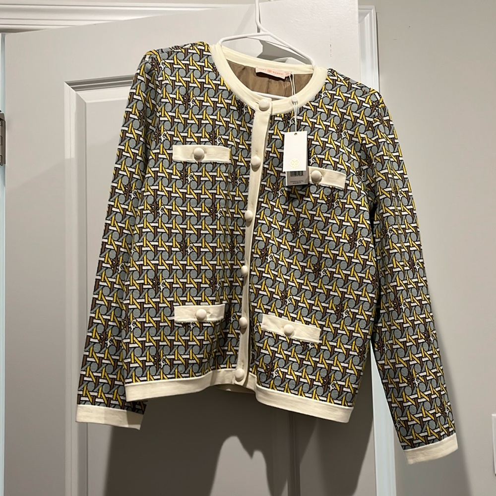 Tory Burch plaid Kendra Cardigan